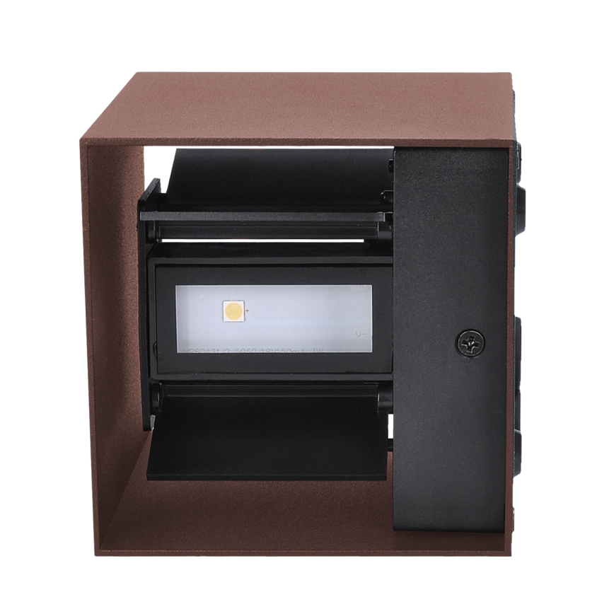 Brilagi - CUBE LED kültéri fali lámpatest, 6W, 230V, barna, IP54