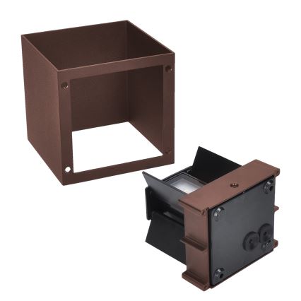 Brilagi - CUBE LED kültéri fali lámpatest, 6W, 230V, barna, IP54