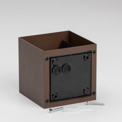 BRILAGI - CUBE LED kültéri fali lámpatest, 6W, 230V, barna, IP54