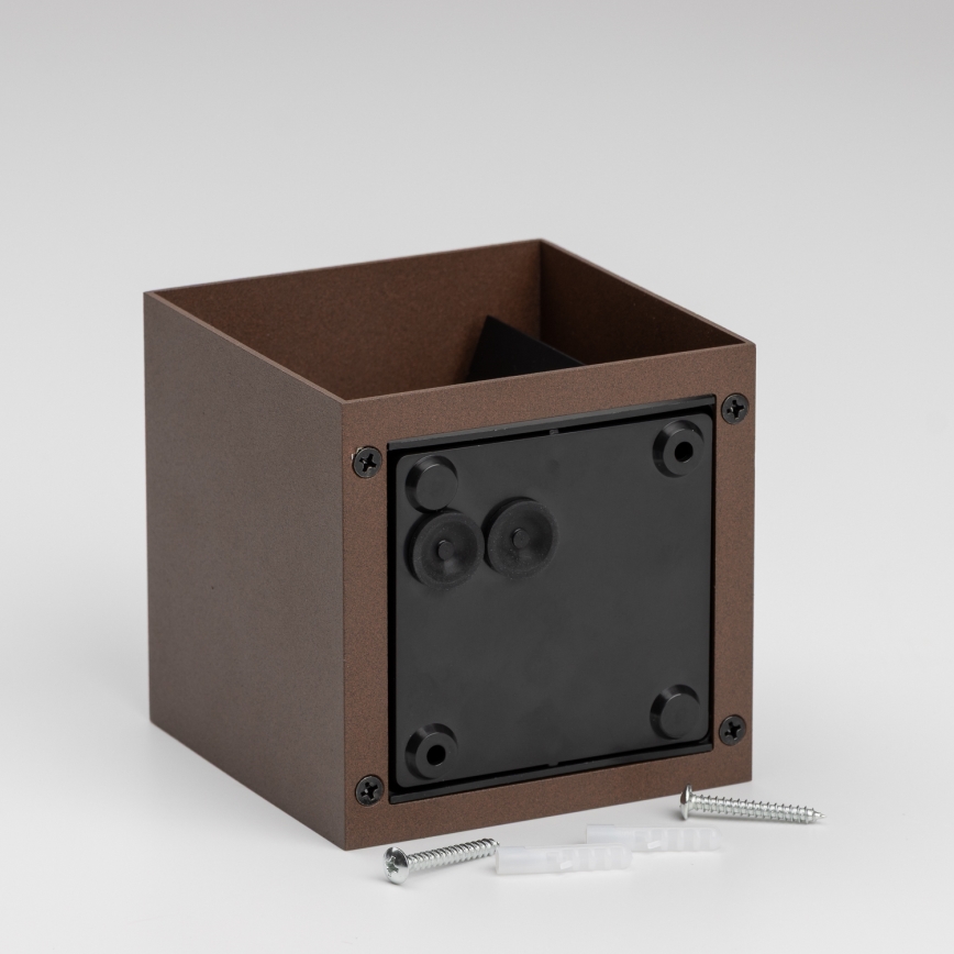 BRILAGI - CUBE LED kültéri fali lámpatest, 6W, 230V, barna, IP54