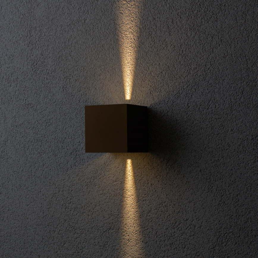 BRILAGI - CUBE LED kültéri fali lámpatest, 6W, 230V, barna, IP54