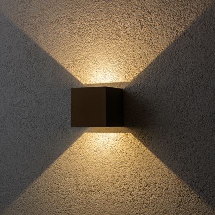 BRILAGI - CUBE LED kültéri fali lámpatest, 6W, 230V, barna, IP54
