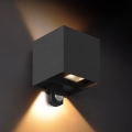 Brilagi - CUBE LED kültéri fali lámpatest érzékelővel LED/6W/230V fekete IP65