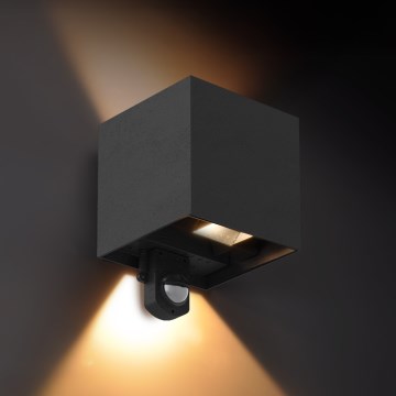 Brilagi - CUBE LED kültéri fali lámpatest érzékelővel LED/6W/230V fekete IP65
