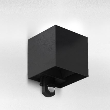 Brilagi - CUBE LED kültéri fali lámpatest érzékelővel LED/6W/230V fekete IP65