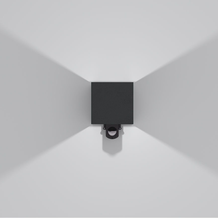 Brilagi - CUBE LED kültéri fali lámpatest érzékelővel LED/6W/230V fekete IP65