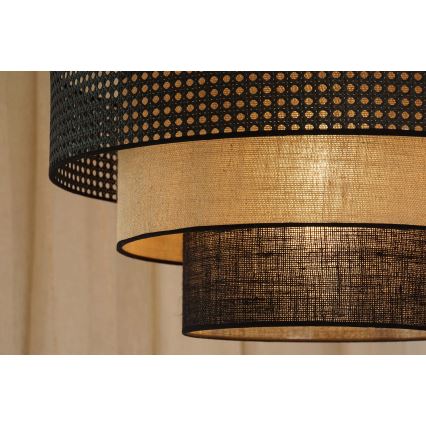 Brilagi - Mennyezeti lámpa DAKOTA LUNETA 1xE27/15W/230V, 45 cm átmérő, fekete/rattan
