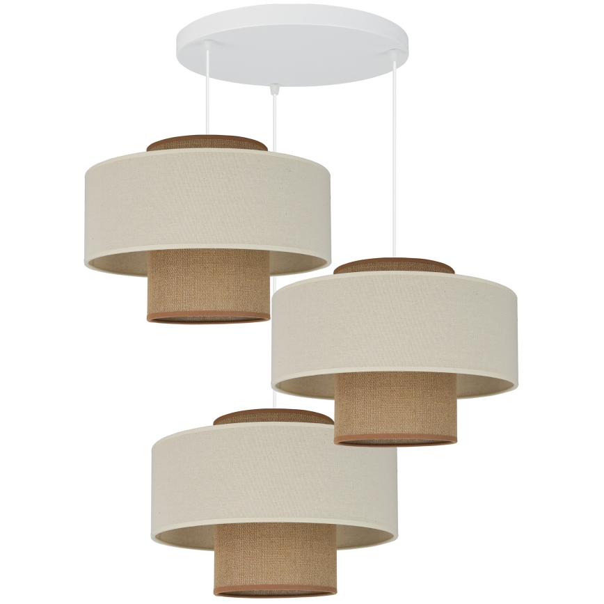 Brilagi - Dallas függeszték kábelre 3xE27/15W/230V barna/krém/fehér