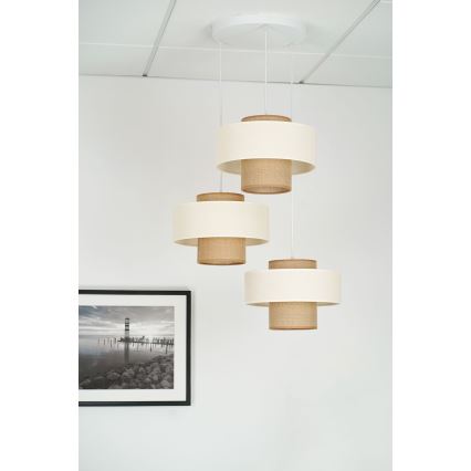 Brilagi - Dallas függeszték kábelre 3xE27/15W/230V barna/krém/fehér