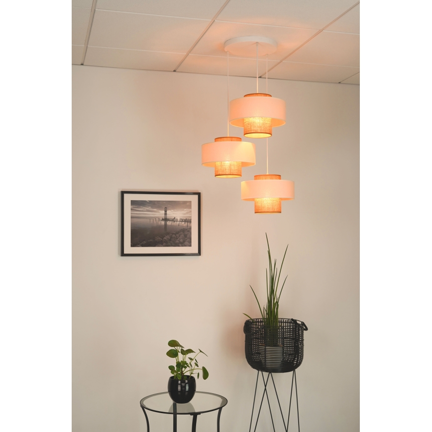 Brilagi - Dallas függeszték kábelre 3xE27/15W/230V barna/krém/fehér