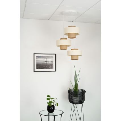 Brilagi - Dallas függeszték kábelre 3xE27/15W/230V barna/krém/fehér