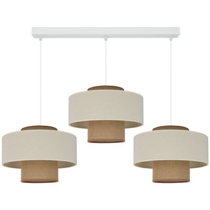 Brilagi - Dallas függeszték kábelre 3xE27/15W/230V barna/krém/fehér