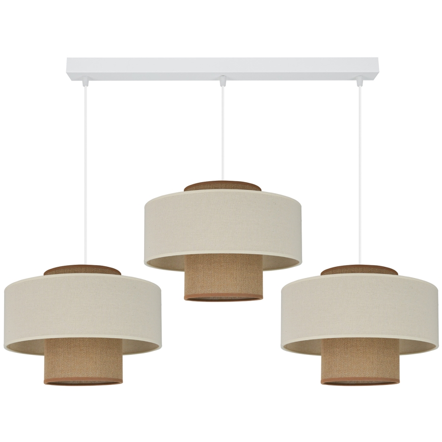 Brilagi - Dallas függeszték kábelre 3xE27/15W/230V barna/krém/fehér