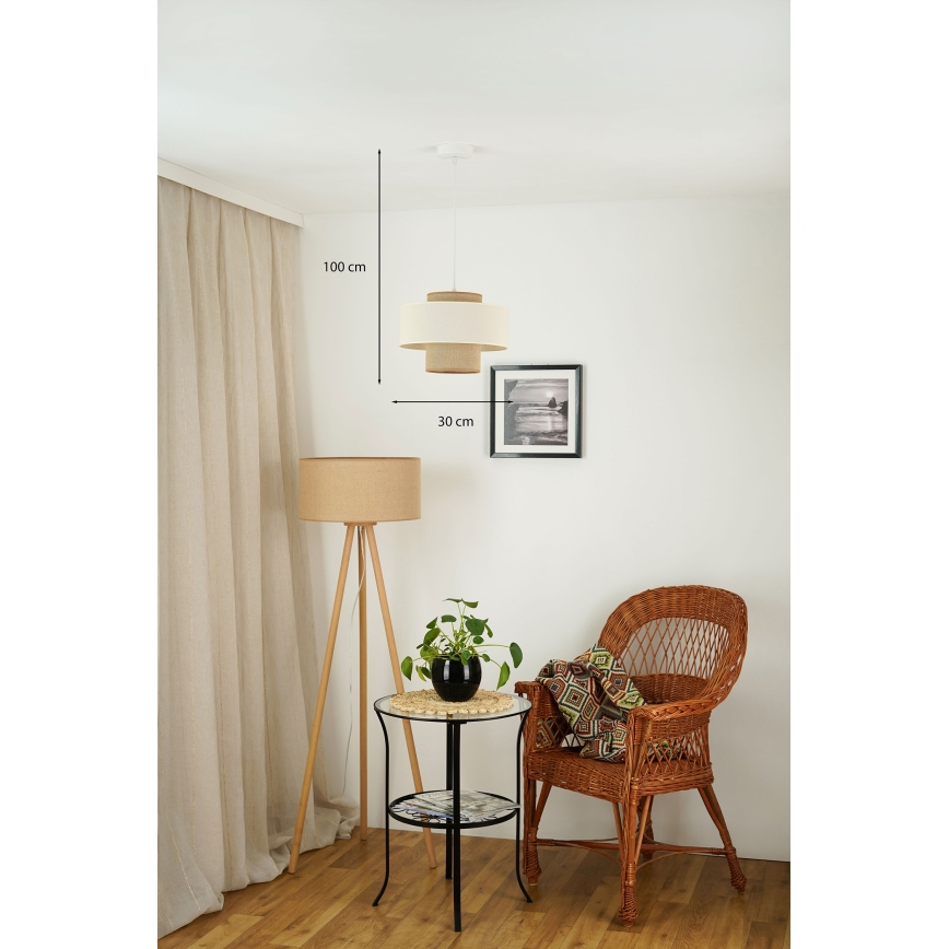 Brilagi - Dallas függeszték kábellel 1xE27/15W/230V átm. 30 cm barna/krém/fehér