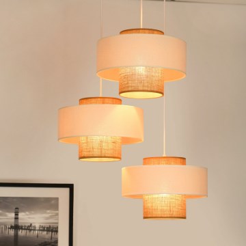 Brilagi - Dallas függeszték kábelre 3xE27/15W/230V barna/krém/fehér