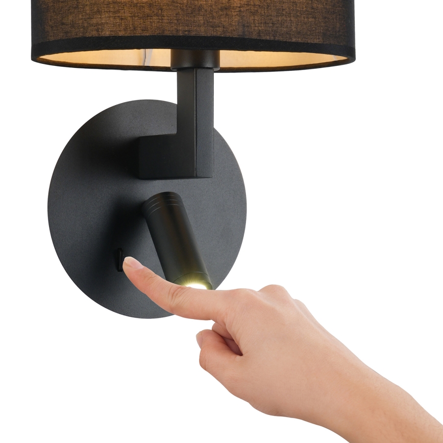 Brilagi - LED Fali lámpa DAYA 1xE14/40W/230V + LED/3W fekete