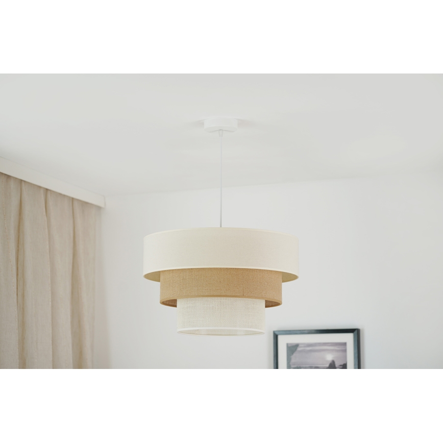 Brilagi - Mennyezeti lámpa kábelre DENVER LUNETA 1xE27/15W/230V átm. 45 cm bézs/barna/krém