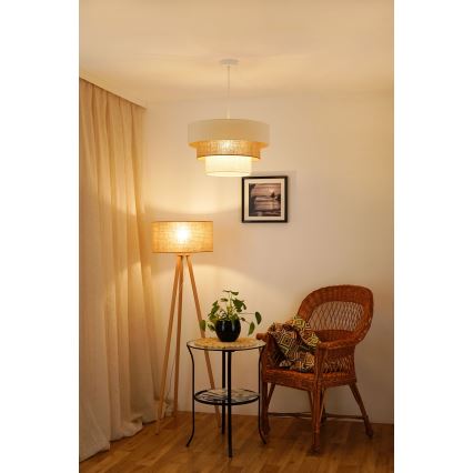 Brilagi - Mennyezeti lámpa kábelre DENVER LUNETA 1xE27/15W/230V átm. 45 cm bézs/barna/krém