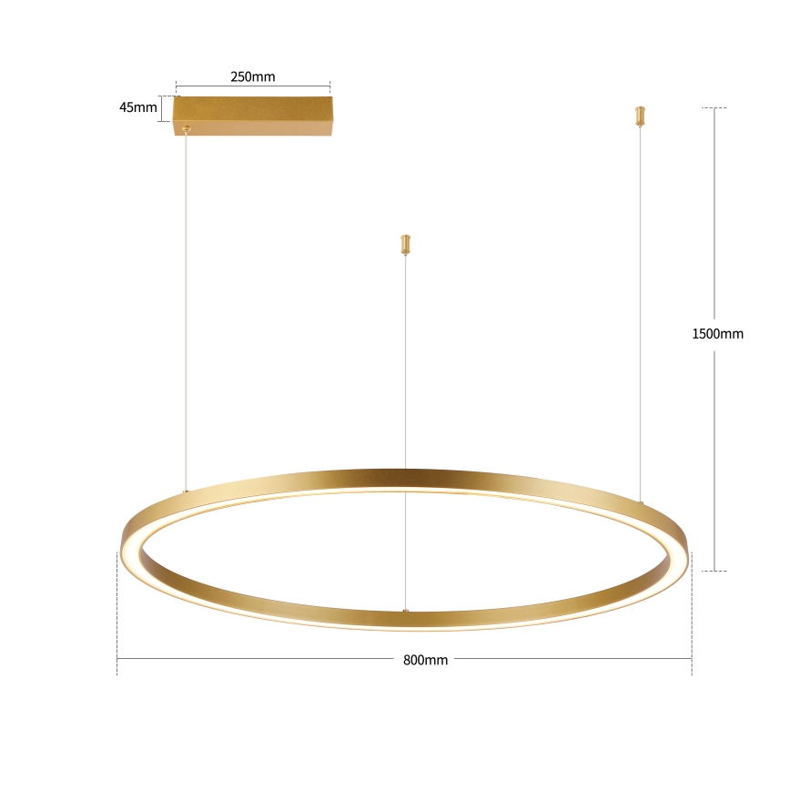 Brilagi - LED dimmelhető kábeles csillár PORTOFINO LED/60W/230V 3000-6000K Ø 80 cm arany + távirányítóval