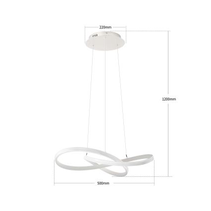 Brilagi - LED dimmelhető kábelre függesztett csillár INFINITY LED/55W/230V 3000-6000K 50x50 cm fehér + távirányító