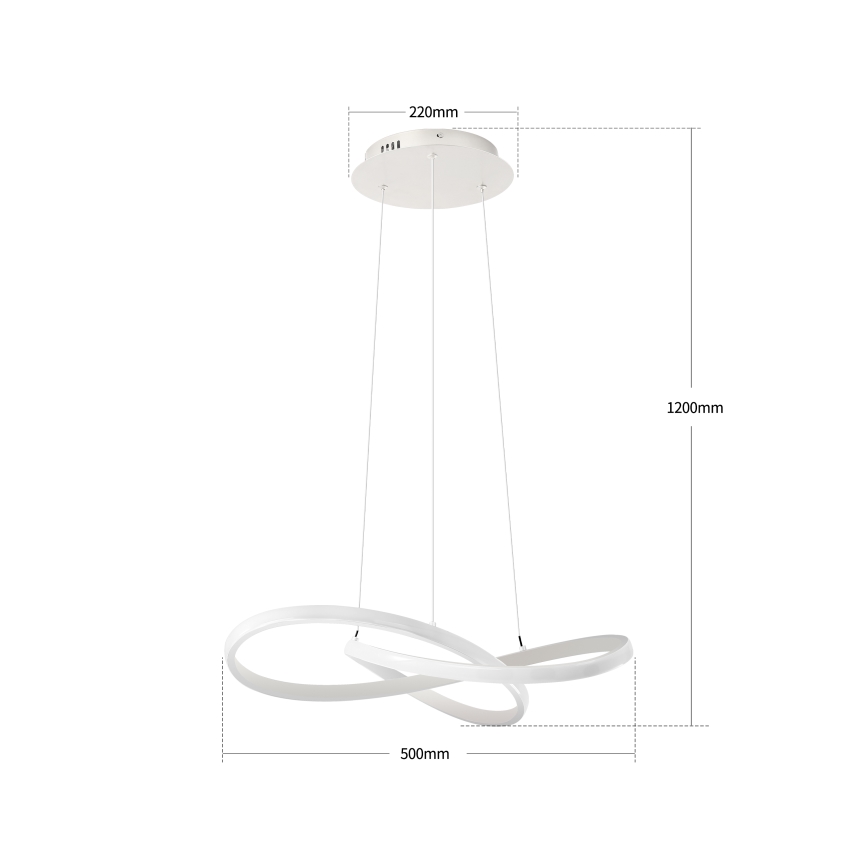 Brilagi - LED dimmelhető kábelre függesztett csillár INFINITY LED/55W/230V 3000-6000K 50x50 cm fehér + távirányító