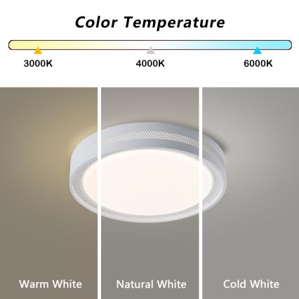 Brilagi - LED dimmelhető mennyezeti lámpa KREON LED/54W/230V 3000-6000K fehér átm. 38 cm + távirányítóval