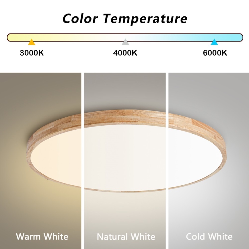 Brilagi - fényerőszabályozható LED mennyezeti lámpatest WOODLINE LED/100W/230V 3000-6000K tölgy átm. 80 cm + távirányító