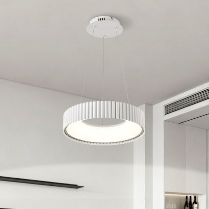 Brilagi - Fényerőszabályozható LED kábelre függesztett csillár FALCON MODERN LED/30W/230V 3000-6000K átmérő 40 cm fehér + távirányító