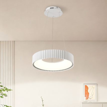 Brilagi - Fényerőszabályozható LED kábelre függesztett csillár FALCON MODERN LED/30W/230V 3000-6000K átmérő 40 cm fehér + távirányító