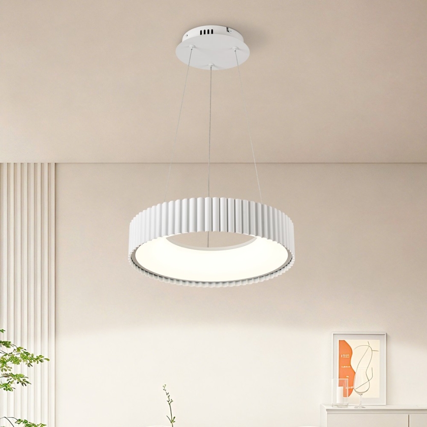 Brilagi - Fényerőszabályozható LED kábelre függesztett csillár FALCON MODERN LED/30W/230V 3000-6000K átmérő 40 cm fehér + távirányító