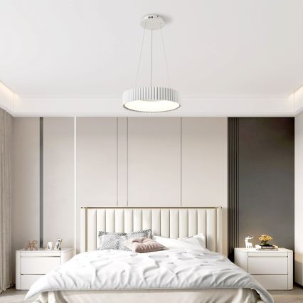 Brilagi - Fényerőszabályozható LED kábelre függesztett csillár FALCON MODERN LED/30W/230V 3000-6000K átmérő 40 cm fehér + távirányító
