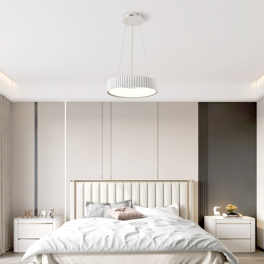 Brilagi - Fényerőszabályozható LED kábelre függesztett csillár FALCON MODERN LED/30W/230V 3000-6000K átmérő 40 cm fehér + távirányító