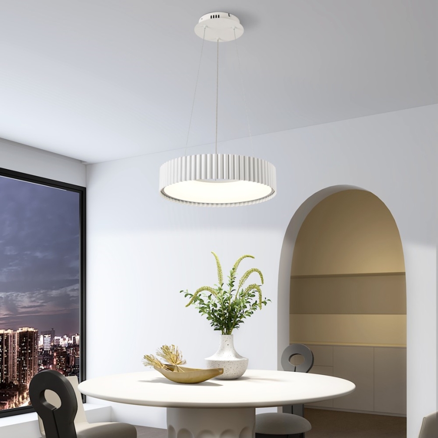 Brilagi - Fényerőszabályozható LED kábelre függesztett csillár FALCON MODERN LED/30W/230V 3000-6000K átmérő 40 cm fehér + távirányító