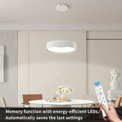 Brilagi - Fényerőszabályozható LED kábelre függesztett csillár FALCON MODERN LED/30W/230V 3000-6000K átmérő 40 cm fehér + távirányító