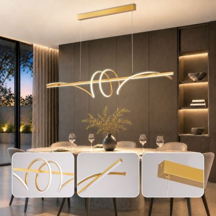 BRILAGI - LED dimmelhető csillár kábellel SIGNATURE LED/50W/230V 3000-6000K 120 cm arany + távirányító