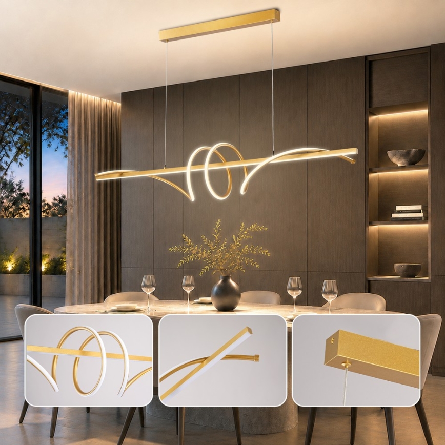 BRILAGI - LED dimmelhető csillár kábellel SIGNATURE LED/50W/230V 3000-6000K 120 cm arany + távirányító