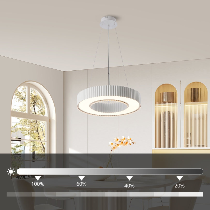 Brilagi - LUMIX, fényerőszabályozható sodronykábeles LED csillár, 48W/230V, 3000-6000K, fehér, átmérő 50 cm + távirányító