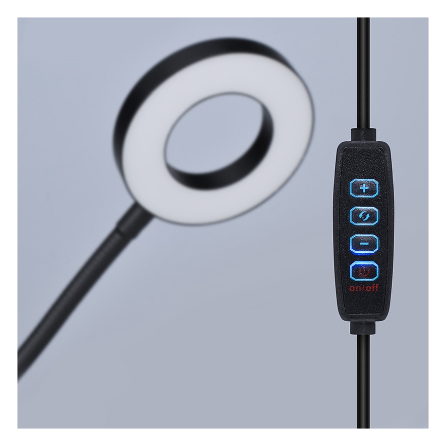 Brilagi - Dimmelhető LED csíptetős lámpa ORBELA LED/8W/5V 3000/4000/5000K fekete