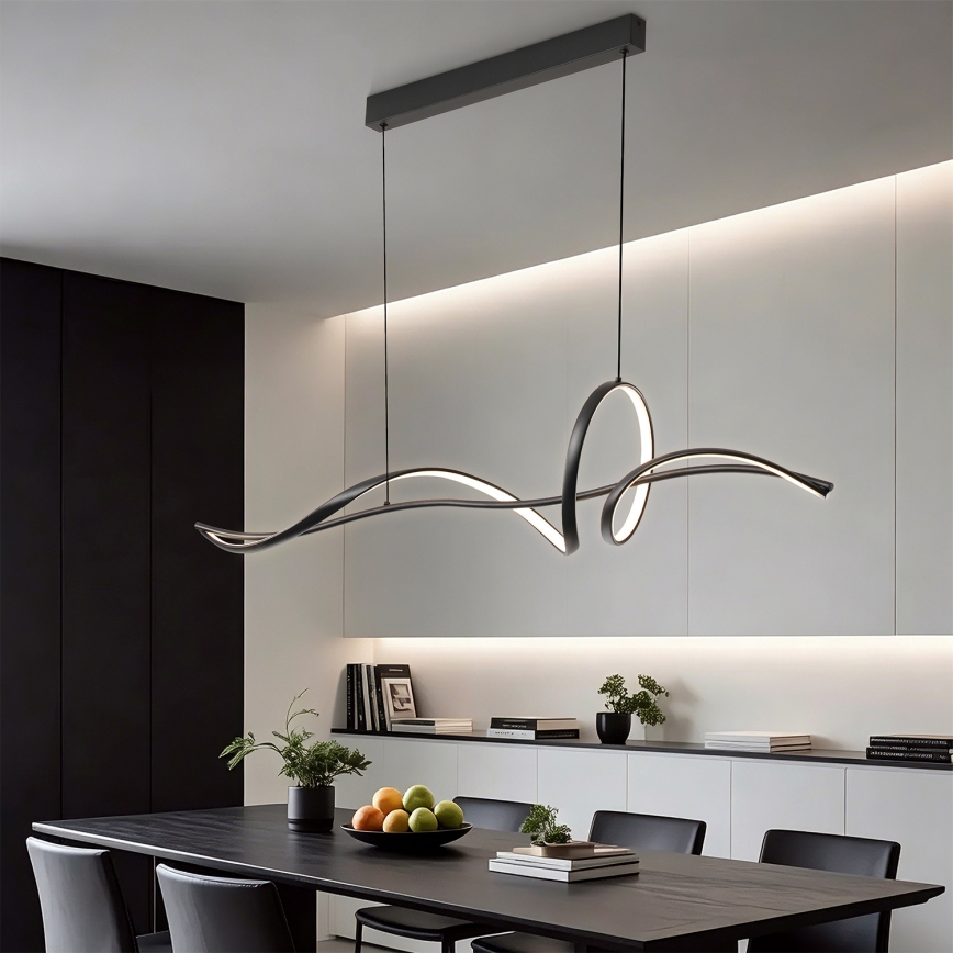 Brilagi - SIGNATURE LED dimmelhető kábelen függesztett csillár LED/55W/230V 3000-6000K 120x23 cm fekete + távirányító