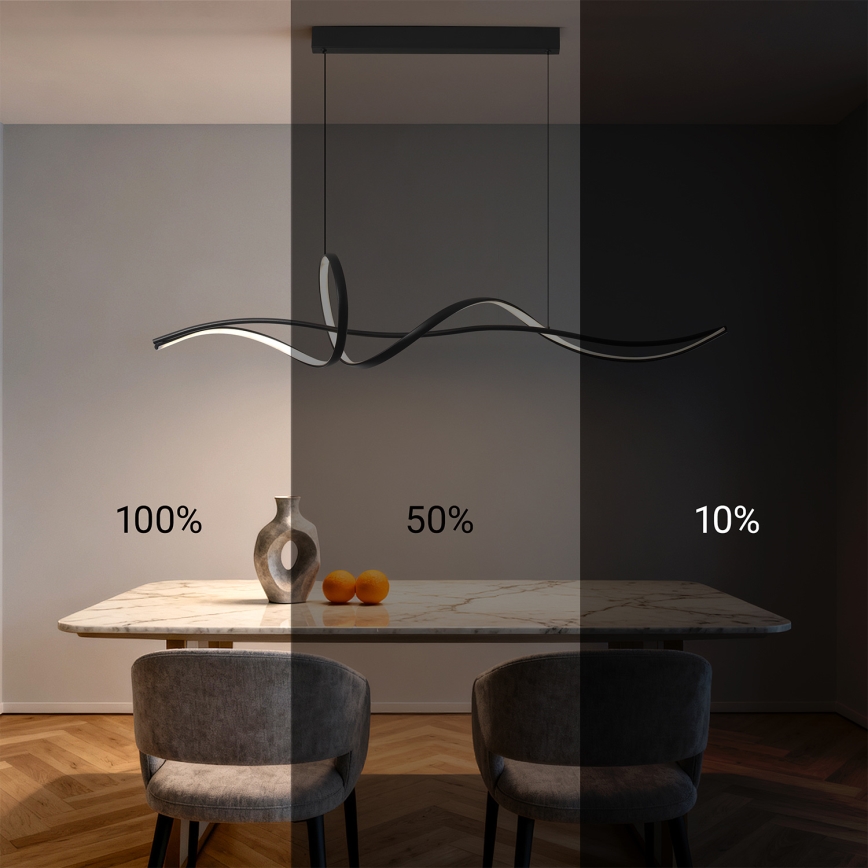 Brilagi - SIGNATURE LED dimmelhető kábelen függesztett csillár LED/55W/230V 3000-6000K 120x23 cm fekete + távirányító