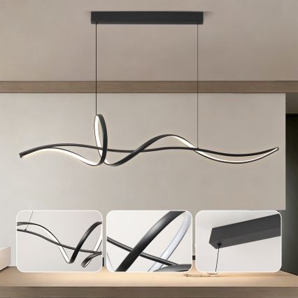 Brilagi - SIGNATURE LED dimmelhető kábelen függesztett csillár LED/55W/230V 3000-6000K 120x23 cm fekete + távirányító