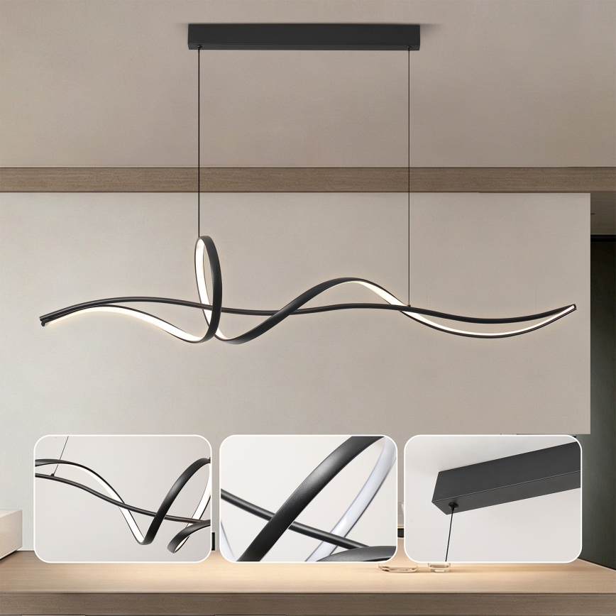Brilagi - SIGNATURE LED dimmelhető kábelen függesztett csillár LED/55W/230V 3000-6000K 120x23 cm fekete + távirányító
