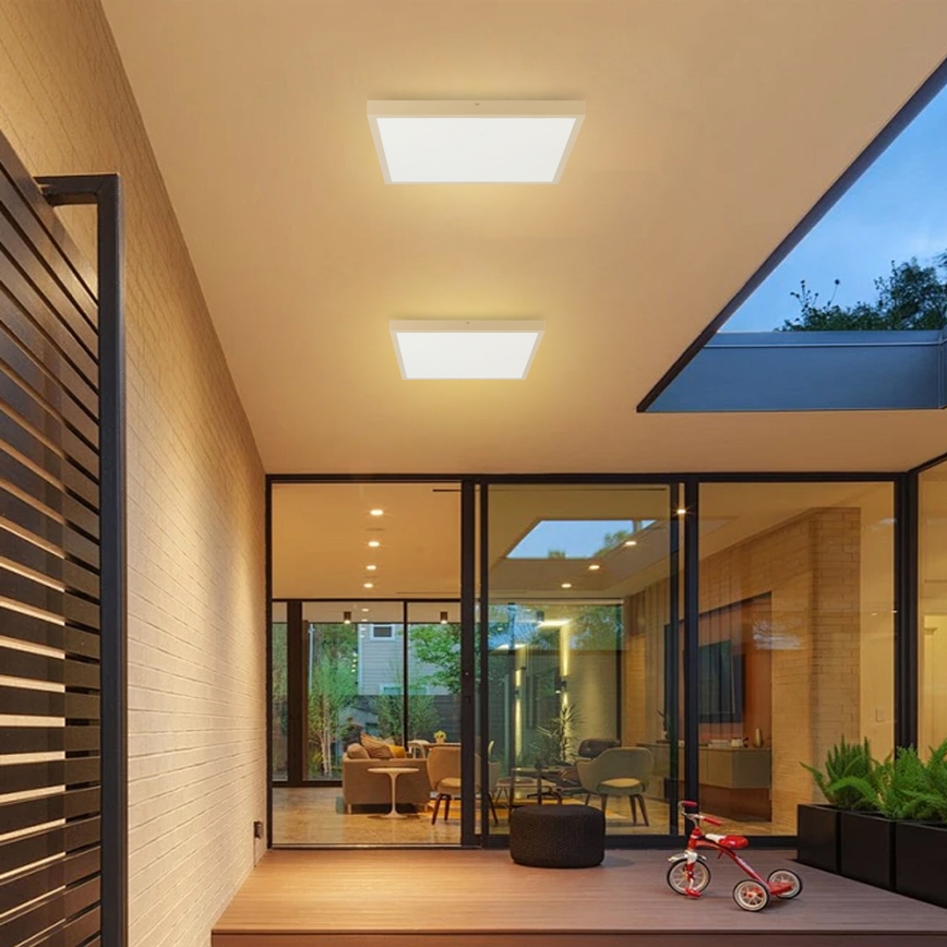 Brilagi - LED fényerőszabályozható fürdőszobai mennyezeti lámpatest FRAME SMART LED/50W/230V 60x60 cm 3000-6000K IP44 bézs + távirányító