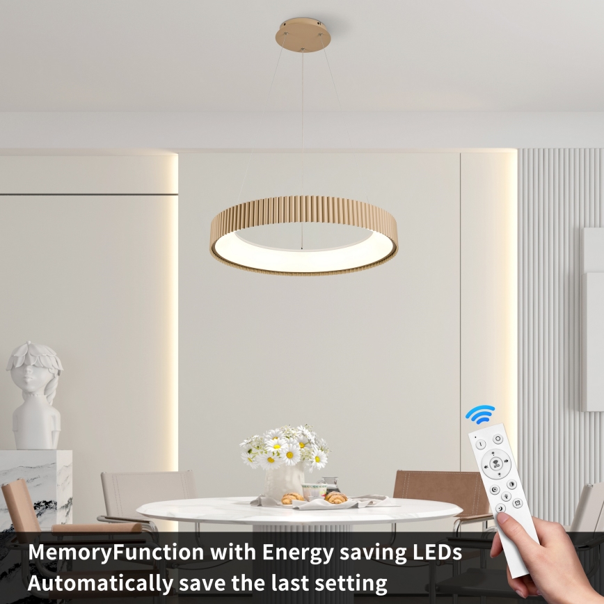 Brilagi - LED, fényerőszabályozható kábeles függőlámpa FALCON MODERN LED/54W/230V 3000-6500K átm. 60 cm, bézs + távirányítóval