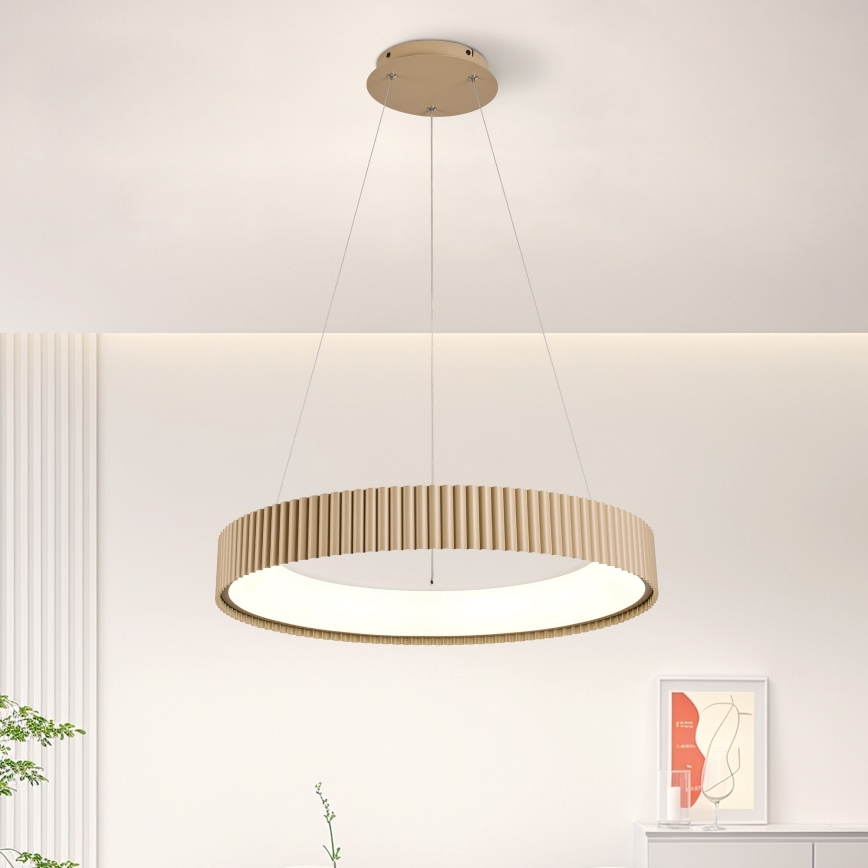 Brilagi - LED, fényerőszabályozható kábeles függőlámpa FALCON MODERN LED/54W/230V 3000-6500K átm. 60 cm, bézs + távirányítóval