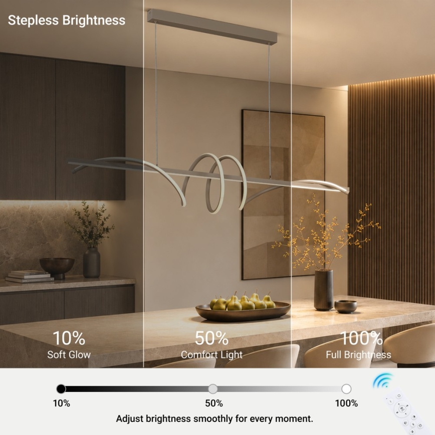 BRILAGI - LED dimmelhető csillár kábelen SIGNATURE LED/50W/230V 3000-6000K 120 cm bézs + távirányító
