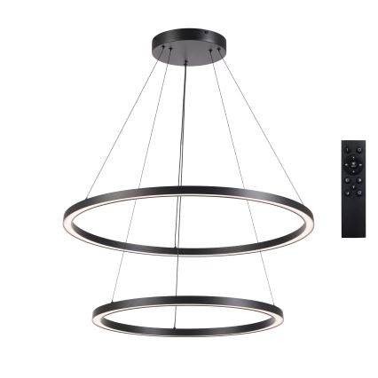 Brilagi - LED dimmelhető csillár kötélen PORTOFINO LED/98W/230V 3000-6000K átm. 80 cm fekete + távirányító