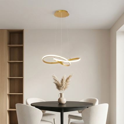 Brilagi - LED dimmelhető kábeles csillár INFINITY LED/55W/230V 3000-6000K 50x50 cm arany + távirányító