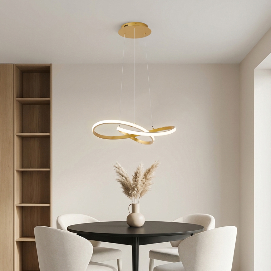 Brilagi - LED dimmelhető kábeles csillár INFINITY LED/55W/230V 3000-6000K 50x50 cm arany + távirányító