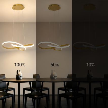 Brilagi - LED dimmelhető kábeles csillár INFINITY LED/55W/230V 3000-6000K 50x50 cm arany + távirányító